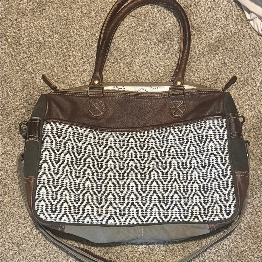 Stylish Brown and Black Patterned Women's tote Bag